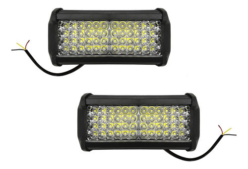 Par Faros Barras 48 Led Dual Blanco Fijo Y Estrobo 12/24v