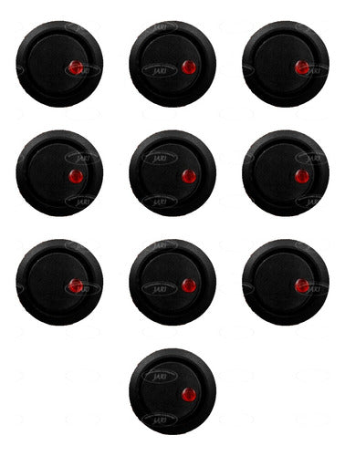 Switch Rededondo Universal 3 Patas On/off Led 10 Pzas.