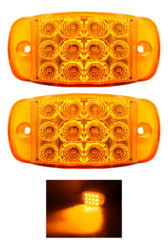 Par Plafon Lateral Tipo Carrito 12 Led Fijo Y Estrobo 12/24v