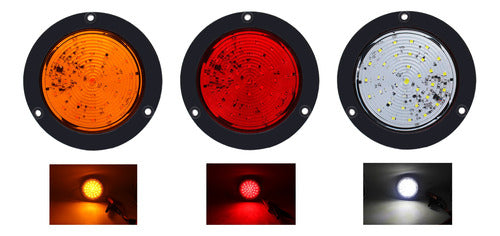 Plafon 33 Hiper Led Redondo Fija Estrobo Bisel Negro 12-24v