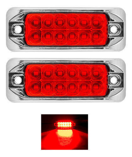 Par Plafones 12 Led Lateral Rectangular Fija Estrobo 12-24v