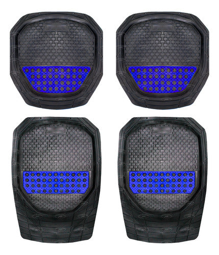 Tapete Automotriz 4 Pzas Tipo Charola Con Posapie Uso Rudo