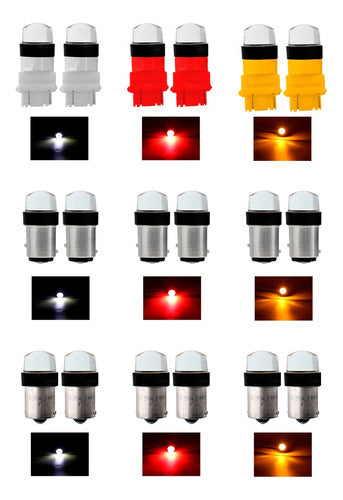Par Focos Led Cob Silicon Stop Direccional Reversa Varios