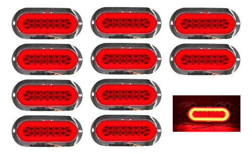 10 Pz Plafon 14 Led Ovalado Aro Plasma Gel 4 Funcion 12-24v