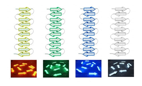10 Modulos 18 Led Forma Flecha 12v Varios Colores