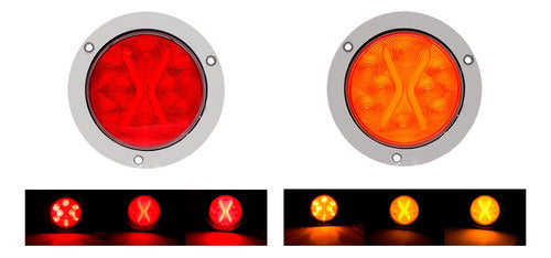 Plafon 8 Led Gel En X Redondo 4 Pulgadas Camión Jeep 4x4