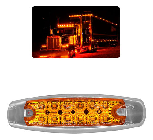 Plafón Lateral Camión 12 Led Tipo Peterbilt Fijo Y Estrobo