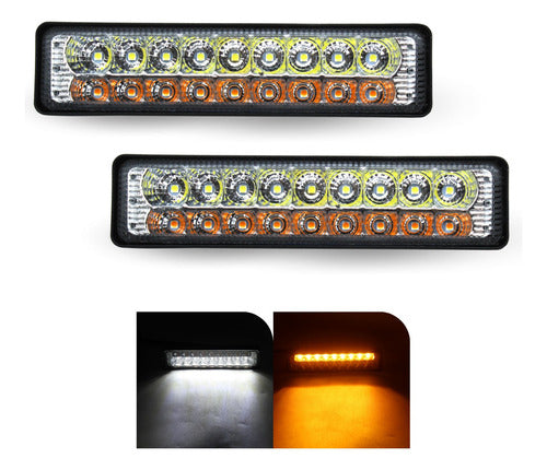 Par Faros 18 Led Bicolor Barra Blanco/ámbar 5 Funciones 4x4
