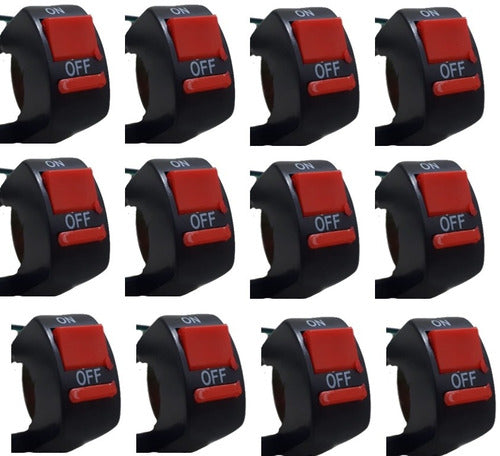 Switch Apagador Interruptor De Moto 12 V On/off (12 Pzas.)