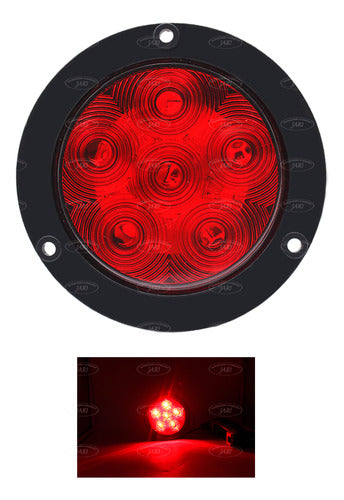 Plafon 6 Hiper Led Redondo Fija Estrobo Bisel Negro 12-24v