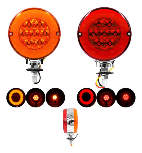 Par Plafon 14 Led Gel Direccional Redondo Camion 12/24v