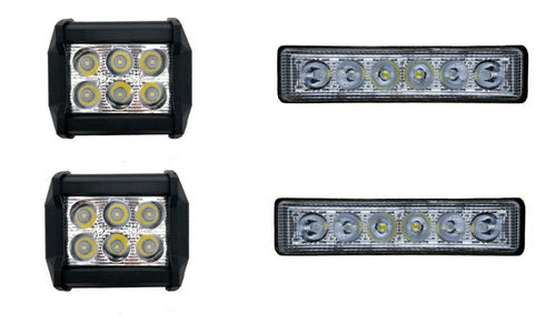 Paquete De Par De Faros De Concha Y Par De Linea De 6 Led
