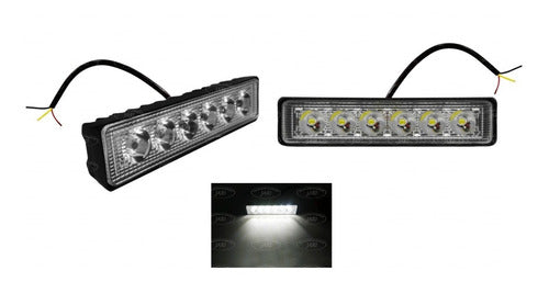 Par Faro De 6 Led Tipo Barra Epistar Linea Con Estrobo