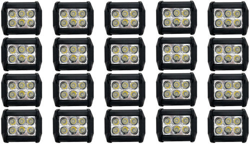 10 Pares Faros Duallys 6 Led 18w Fijo Estrobo Auto Moto 4x4
