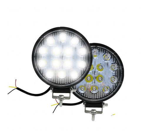 Par Faros Redondo 14 Led Luz Fija Y Estrobo 12v