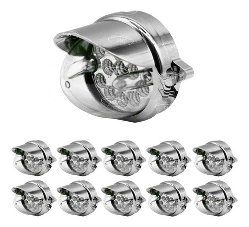 10 Pz Plafon Punta Zepelin Empotrable Con Pestaña 12-24v