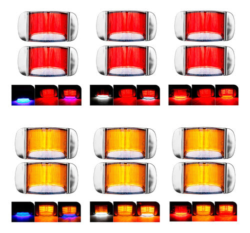 Par Plafon 21 Led Lateral Rectangular Bisel Cromado 12-24v