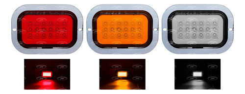 1 Pz Plafón Cuadrado 18 Led Aro Gel Trasero Para Camión