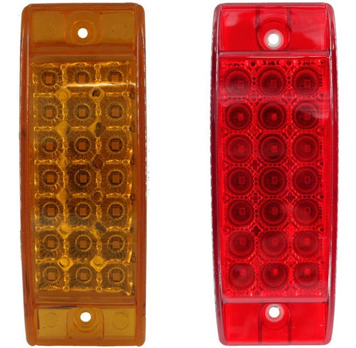 Plafón Lateral Camión 21 Led Tipo Chalupa Luz Fija Y Estrobo