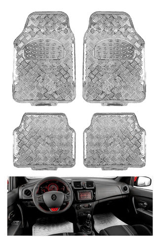 Juego Tapetes 4 Piezas Metalizado Flexibles Color A Elegir