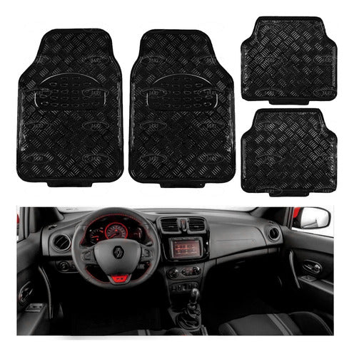 Juego Tapetes 4 Piezas Metalizado Flexibles Color A Elegir