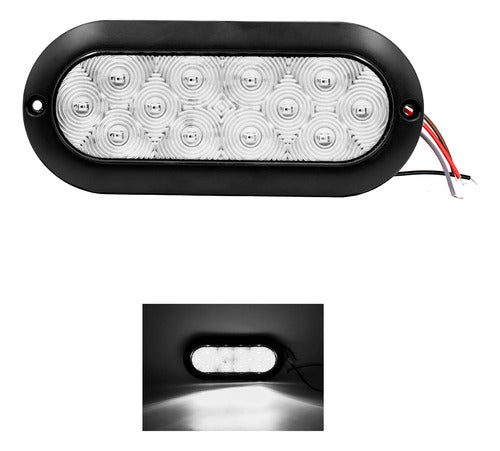 Plafon Ovalado 12 Led Bisel Negro Alta Baja Estrobo 12-24v