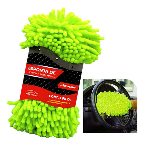 Esponja De Microfibra Chenille 2 En 1 Para Limpieza Auto