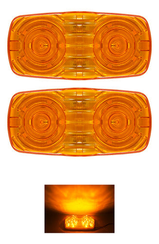 Plafon Doble Optica 16 Led Colores Rojo Y Ambar (jgo.)