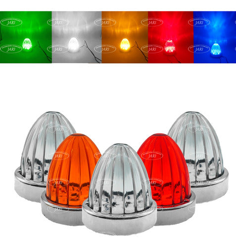 Plafón Tipo Zepelín 9 Led Camión Base Cromada Varios Colores