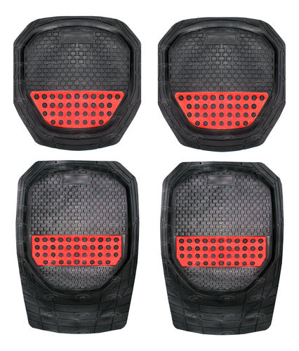 Tapete Automotriz 4 Pzas Tipo Charola Con Posapie Uso Rudo