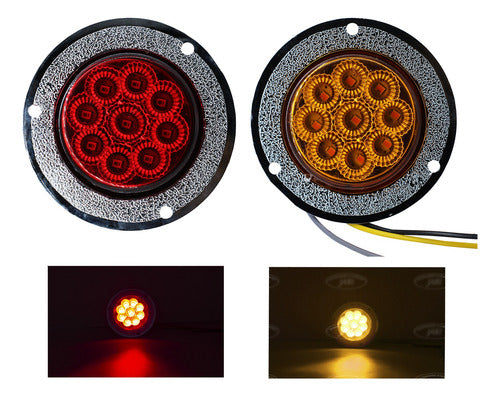1 Pz Plafon Redondo 9 Led 2  Universal Base Cromo 12-24v