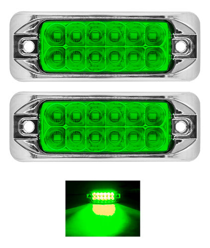 Par Plafones 12 Led Lateral Rectangular Fija Estrobo 12-24v