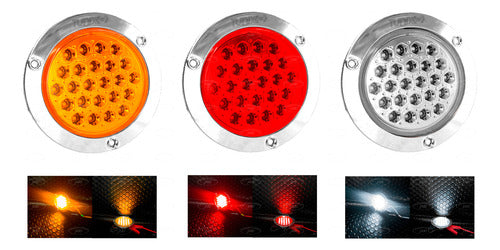 Plafon 24 Leds 2 Funciones Cuarto Stop Cromado 12 Volts