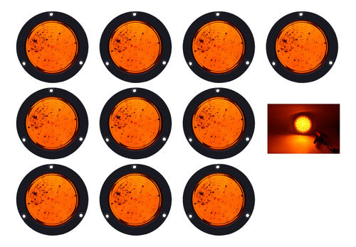 10 Pz Plafon 33 Hiper Led Redondo Fija Estrobo Bisel Negro