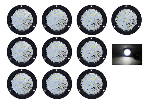 10 Pz Plafon 33 Hiper Led Redondo Fija Estrobo Bisel Negro