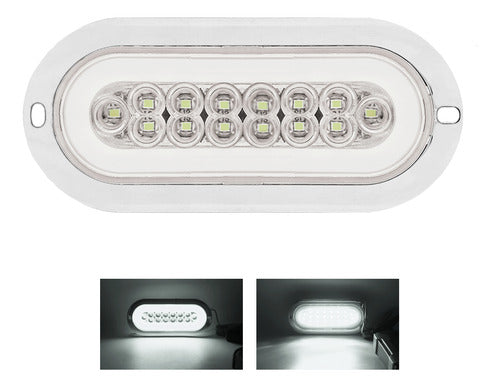 Plafon Ovalado 14 Led Aro Plasma Gel 4 Funciones 12-24v