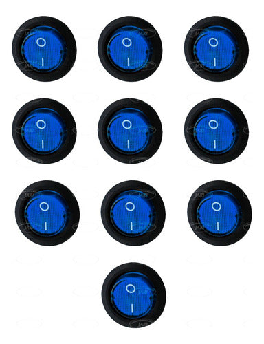 Switch Rededondo Universal 3 Patas On/off Led 10 Pzas.