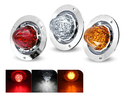 Plafon Redondo 7 Led Diamond Con Bisel 4 Pulgadas 12-24v