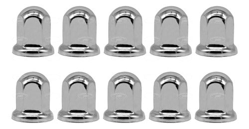 10 Capuchones Cubre Tuerca Trailer Metalico Cromado 33mm