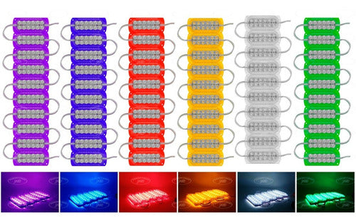 10 Modulos Cristal 3528 12 Led Con Lupa 12v Varios Colores