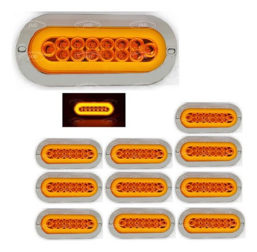 10 Pz Plafon 14 Led Ovalado Aro Plasma Gel 4 Funcion 12-24v