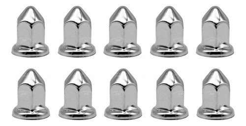 10 Capuchones Cubre Tuerca Trailer Metalico Cromado 33mm