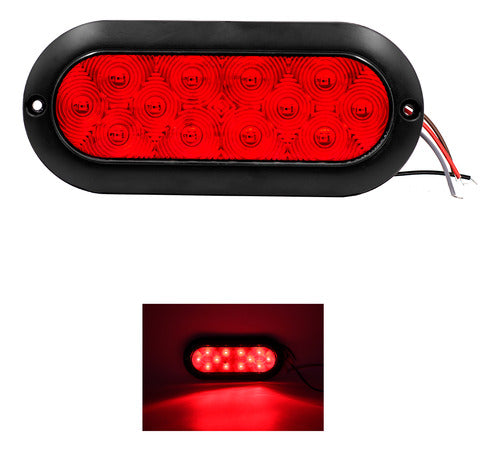 Plafon Ovalado 12 Led Bisel Negro Alta Baja Estrobo 12-24v