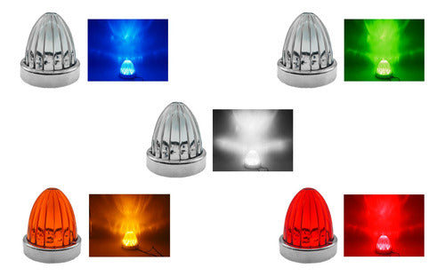 Plafón Punta Zepelín 9 Led Camión Cromado Varios Colores