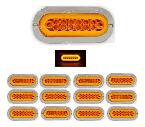 12 Pz Plafon 14 Led Ovalado Aro Plasma Gel 4 Funcion 12-24v