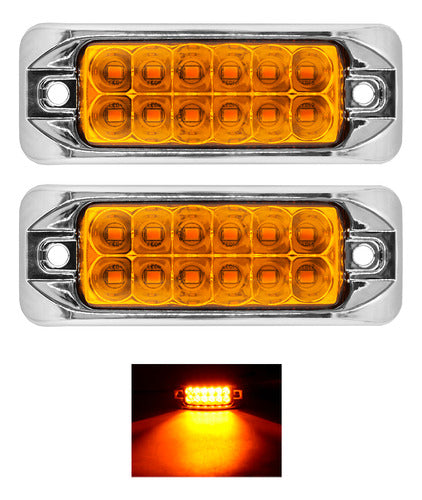 Par Plafones 12 Led Lateral Rectangular Fija Estrobo 12-24v