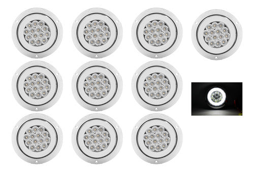 10 Pz Plafon Redondo 14 Led Aro Plasma Gel 4 Funciones 12-24
