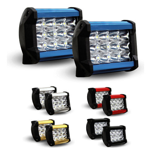 Par Faro Dually 12 Hiperleds Con Estrobo Carcasa Colores 12v