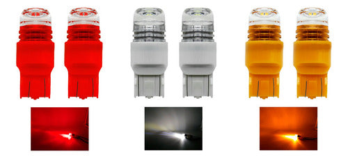 Par Focos 7443 Led Capucha Tipo Pellizco Luz Fija Y Estrobo