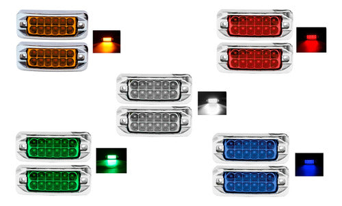 Par Plafones 12 Led Lateral Rectangular Fija Estrobo 12-24v